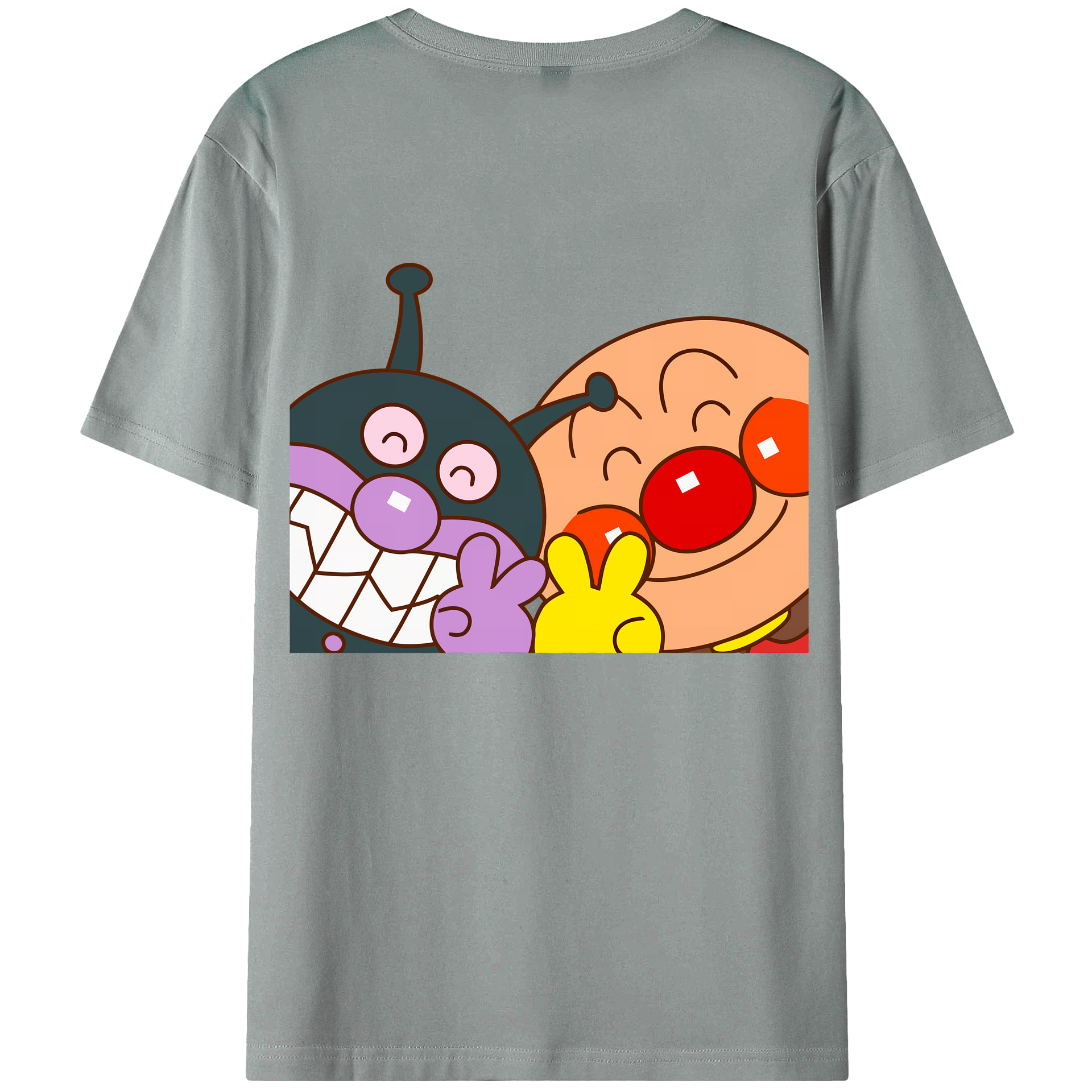 （画像用） アンパンマン Anpanman 綿100％ メンズ半袖Tシャツ（バックプリント） 通気性